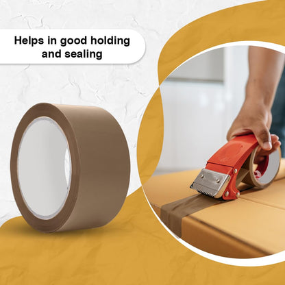 ARVO Brown Packing Tape 3 Rolls with Low Noise (48mm x 60m) - Durable Parcel Tape for Packing Boxes, Secure Packaging for Moving House