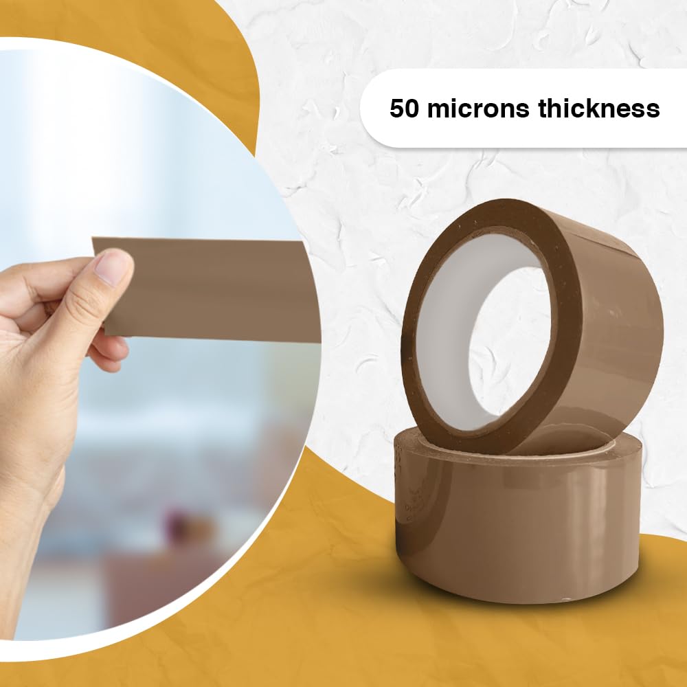 ARVO Brown Packing Tape 3 Rolls with Low Noise (48mm x 60m) - Durable Parcel Tape for Packing Boxes, Secure Packaging for Moving House