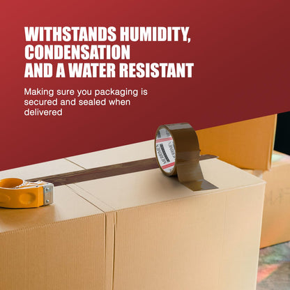 Merrimen Strong Heavy Duty Roll Pack Brown Packaging Tape, Secure Sticky Sealing Tape for Parcel Boxes, Moving Boxes, Large Postal Bags for Long Term Storage, (48MM x 66M) (3 rolls, Brown)