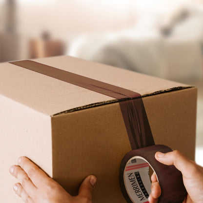 Merrimen Strong Heavy Duty Roll Pack Brown Packaging Tape, Secure Sticky Sealing Tape for Parcel Boxes, Moving Boxes, Large Postal Bags for Long Term Storage, (48MM x 66M) (3 rolls, Brown)