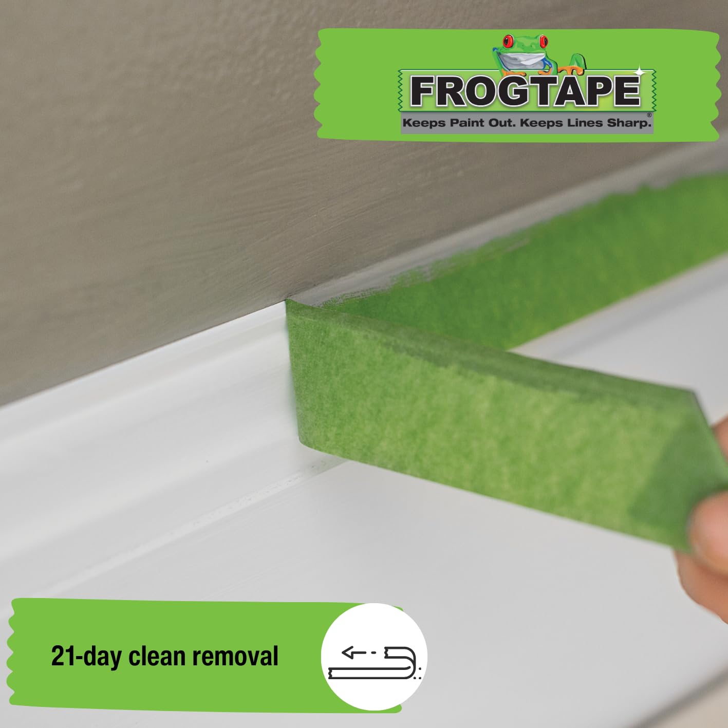 Frog Tape Green Multi Surface Painters Masking Tape 48mm x 41.1m. Indoor painting and decorating for sharp lines and no paint bleed