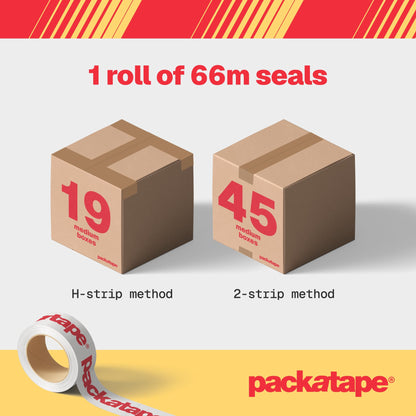 Packatape - 6 Rolls Per Pack 48MM x 66M Brown Packaging Tape for Parcels and Boxes. This 6 rolls pack of Heavy Duty Brown Packing Tape Provides a Strong, Secure and Sticky Seal for your Boxes