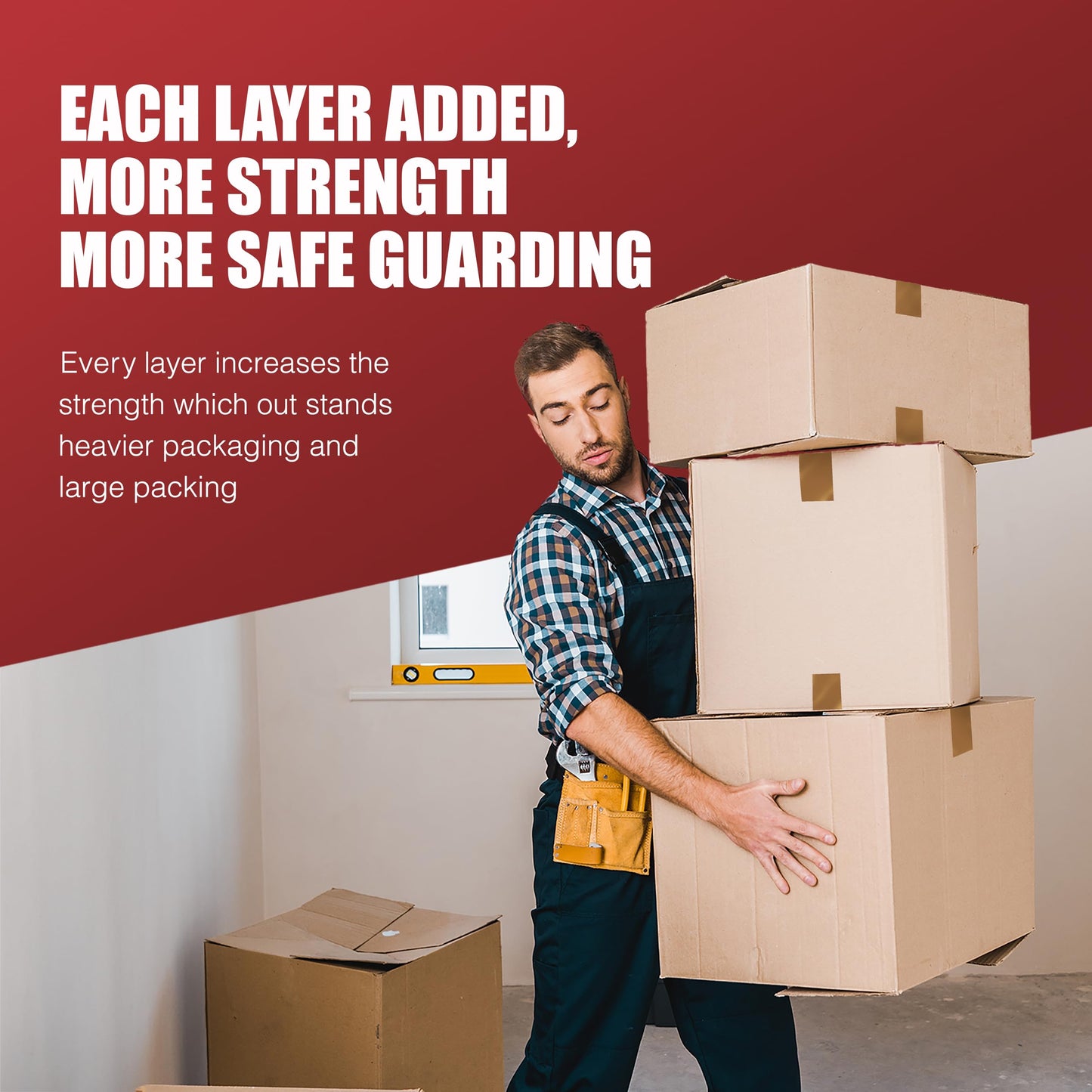 Merrimen Strong Heavy Duty Roll Pack Brown Packaging Tape, Secure Sticky Sealing Tape for Parcel Boxes, Moving Boxes, Large Postal Bags for Long Term Storage, (48MM x 66M) (3 rolls, Brown)