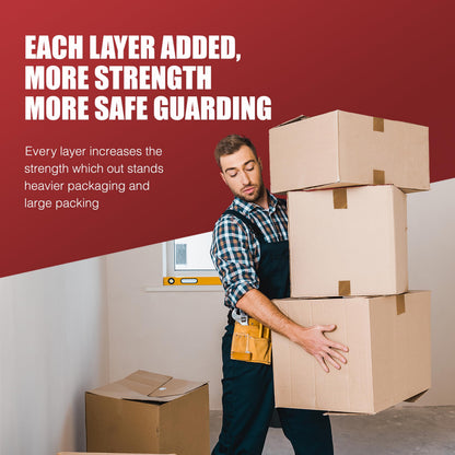 Merrimen Strong Heavy Duty Roll Pack Brown Packaging Tape, Secure Sticky Sealing Tape for Parcel Boxes, Moving Boxes, Large Postal Bags for Long Term Storage, (48MM x 66M) (3 rolls, Brown)